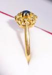 Art Deco 18ct Gold Sapphire Diamond Halo Ring