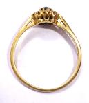 Art Deco 18ct Gold Sapphire Diamond Halo Ring