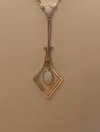 Edwardian 9ct Gold Opal Drop Necklace c1910