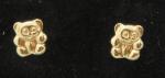 Vintage Art Deco 9ct Gold Teddy Bear Earrings