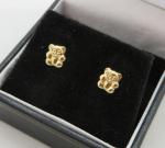 Vintage Art Deco 9ct Gold Teddy Bear Earrings