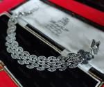 Art Deco Silver Marcasite Crystal Bracelet