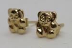 Vintage Art Deco 9ct Gold Teddy Bear Earrings