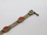 20th Century Silver Cabochon Carnelian Bracelet