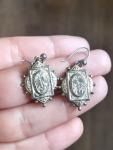 Victorian Silver Drop Earrings with Engraved Design