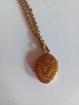 Victorian Engraved Gilt Metal Hinged Photo Locket