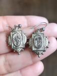 Victorian Silver Drop Earrings with Engraved Design