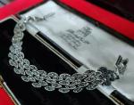 Art Deco Silver Marcasite Crystal Bracelet