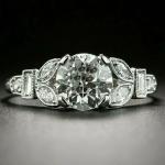 Art Deco Diamond Engagement Ring in 14K White Gold