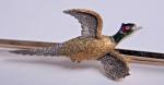 Antique 18ct Gold Enamel Pheasant Brooch 1930s