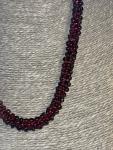 Charming Antique Art Nouveau Garnet Silk Necklace