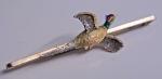 Antique 18ct Gold Enamel Pheasant Brooch 1930s
