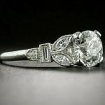 Art Deco Diamond Engagement Ring in 14K White Gold