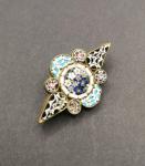 Vintage Micro Mosaic Flower Brooch with C Clasp