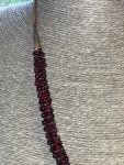 Charming Antique Art Nouveau Garnet Silk Necklace