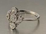 Edwardian Trilogy Diamond Ring in Platinum