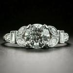 Art Deco Diamond Engagement Ring in 14K White Gold