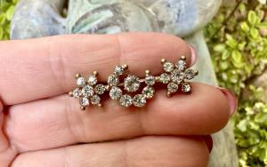 Sparkling Antique Star and Crescent Moon Brooch