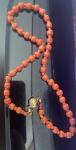 Antique 18k Gold Coral Necklace with Ball Clasp