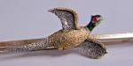 Antique 18ct Gold Enamel Pheasant Brooch 1930s