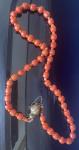Antique 18k Gold Coral Necklace with Ball Clasp