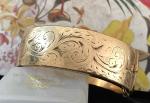 Edwardian 46g Wide Hinged Bangle in 9ct Gold