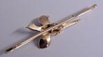Antique 18ct Gold Enamel Pheasant Brooch 1930s