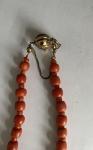 Antique 18k Gold Coral Necklace with Ball Clasp