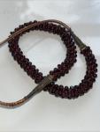 Charming Antique Art Nouveau Garnet Silk Necklace