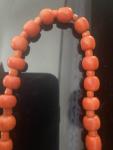 Antique 18k Gold Coral Necklace with Ball Clasp