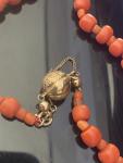 Antique 18k Gold Coral Necklace with Ball Clasp