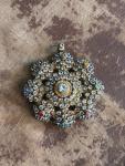 Vintage Rhinestone Brooch Necklace Indian Jewelry