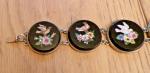 Victorian Italian Onyx Micro Mosaic Bracelet