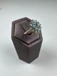 Vintage 1950s 9ct Gold Emerald Diamond Ring