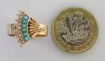 Antique 15ct Gold Turquoise & Seed Pearl Ring
