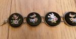 Victorian Italian Onyx Micro Mosaic Bracelet