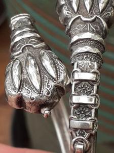 Victorian Silver Plated Adjustable Bangle Bracelet