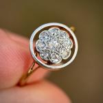 15ct Gold Art Deco Diamond Daisy Cluster Ring