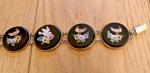 Victorian Italian Onyx Micro Mosaic Bracelet