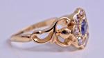 Elegant 1830s Gold Sapphire and Diamond Ring