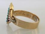 Antique 15ct Gold Turquoise & Seed Pearl Ring