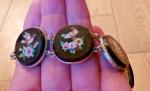 Victorian Italian Onyx Micro Mosaic Bracelet