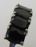 Vintage Art Deco Sterling Silver Black Garnet Ring