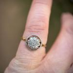 15ct Gold Art Deco Diamond Daisy Cluster Ring