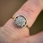 15ct Gold Art Deco Diamond Daisy Cluster Ring