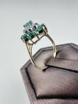 Vintage 1950s 9ct Gold Emerald Diamond Ring
