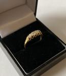 Edwardian 18ct Gold Old Cut Diamond Boat Ring