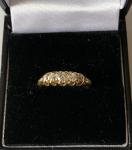 Edwardian 18ct Gold Old Cut Diamond Boat Ring