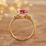 Ruby and Diamond Antique Wedding Band Ring