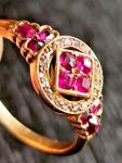 Stunning Antique 18ct Gold Ruby and Diamond Ring